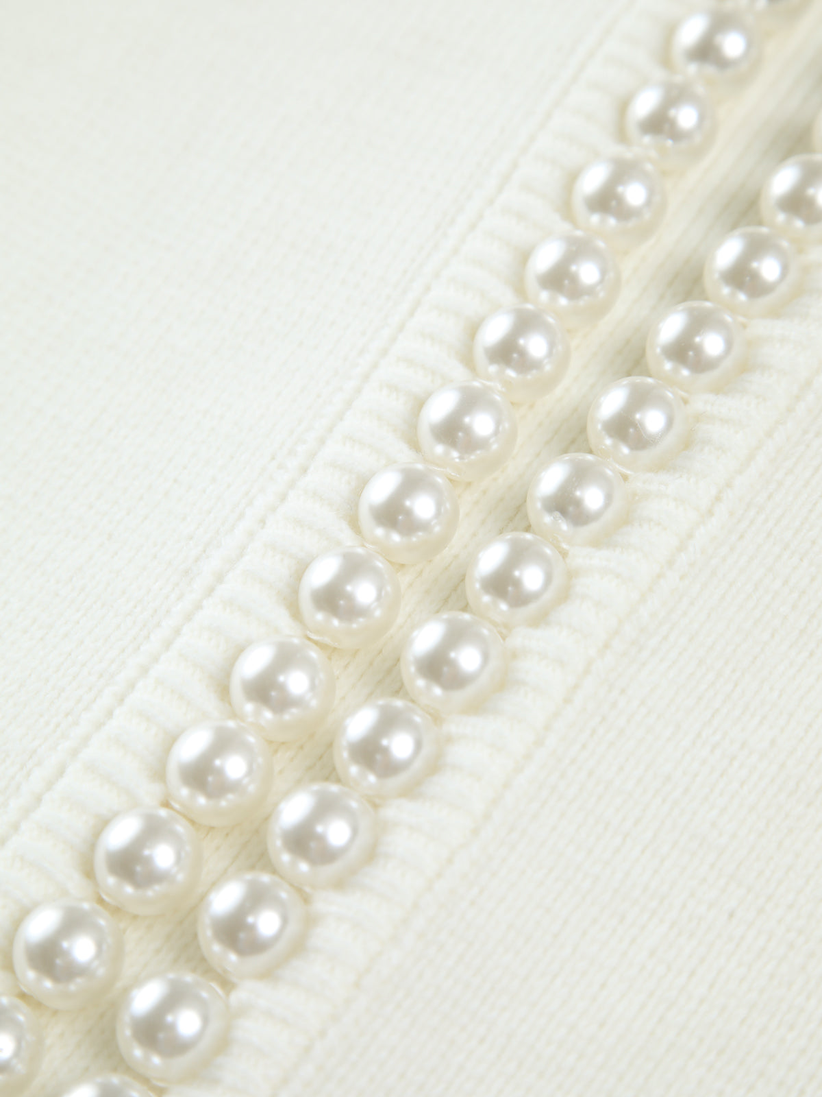 Pearl-Trimmed Knit Cardigan