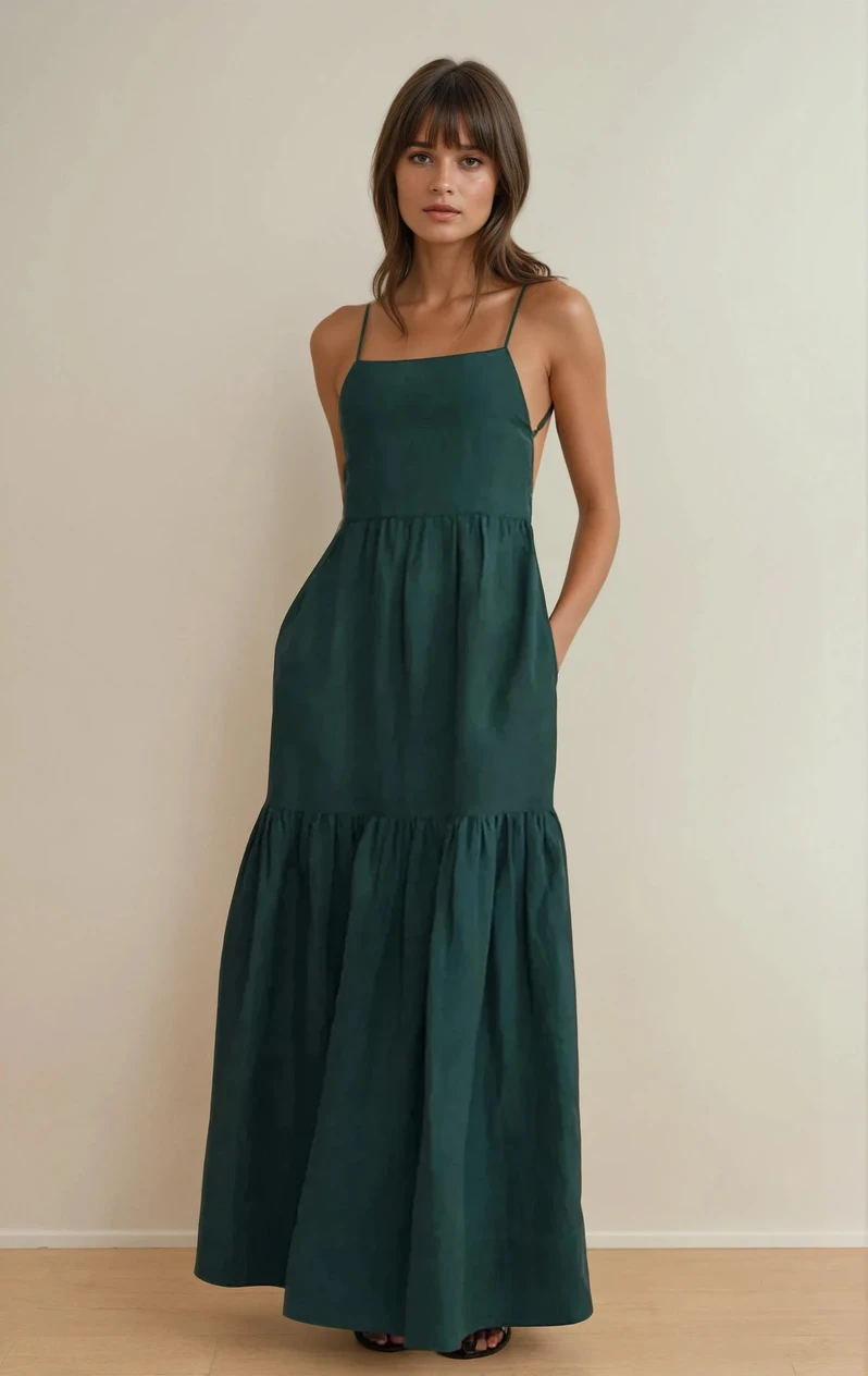 Tiered Backless Maxi Dress