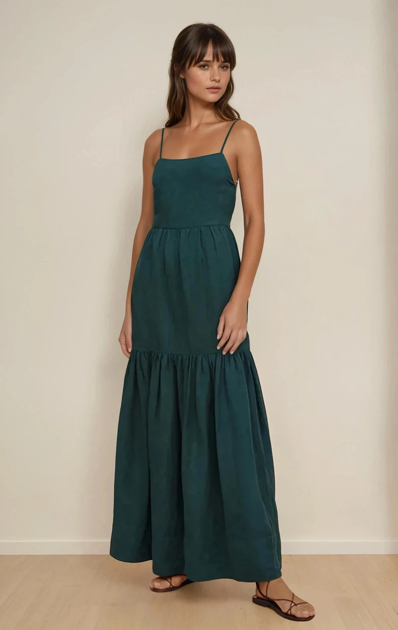 Tiered Backless Maxi Dress