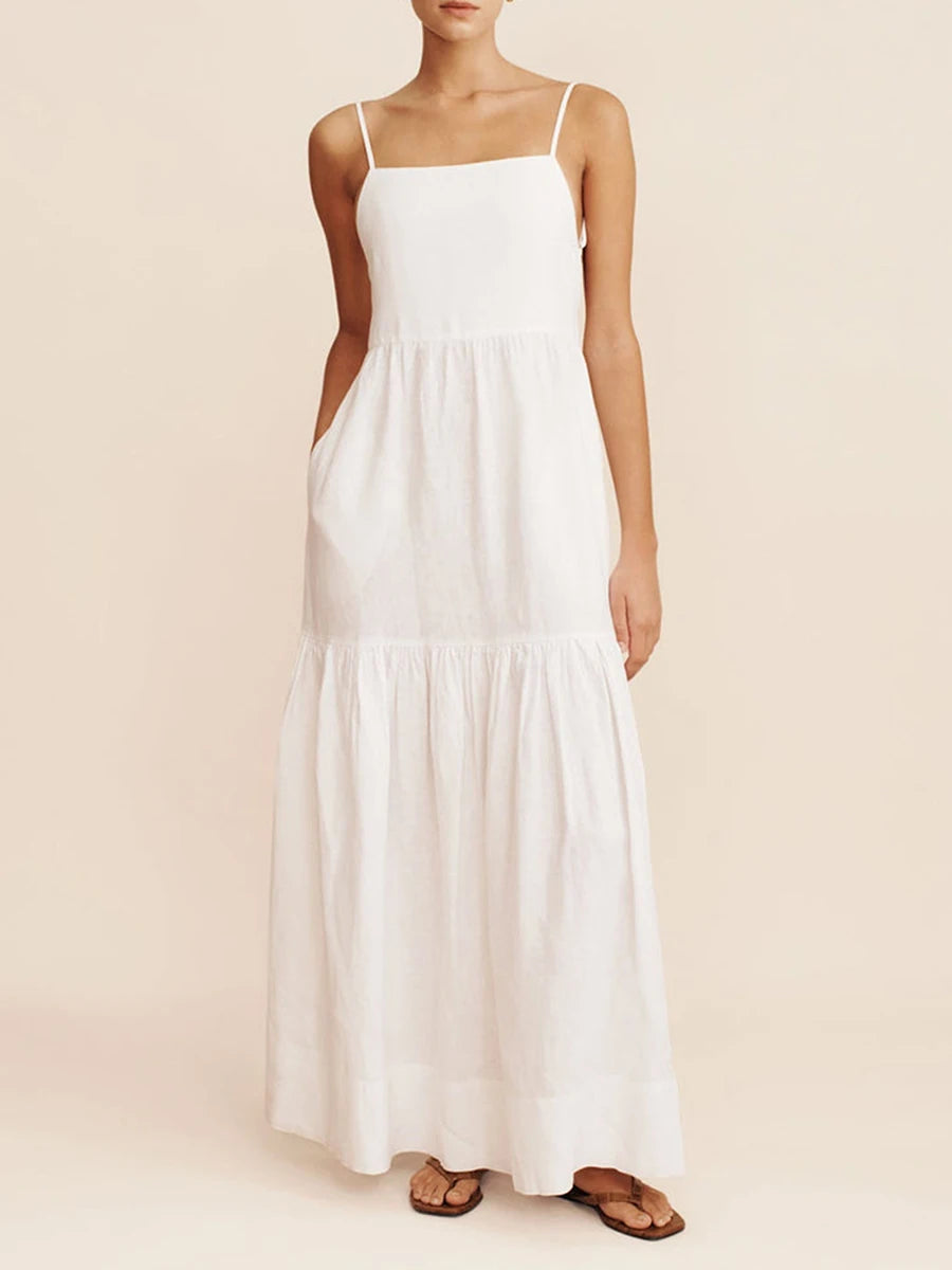 Tiered Backless Maxi Dress