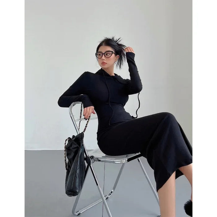 Bodycon Hooded Maxi Dress