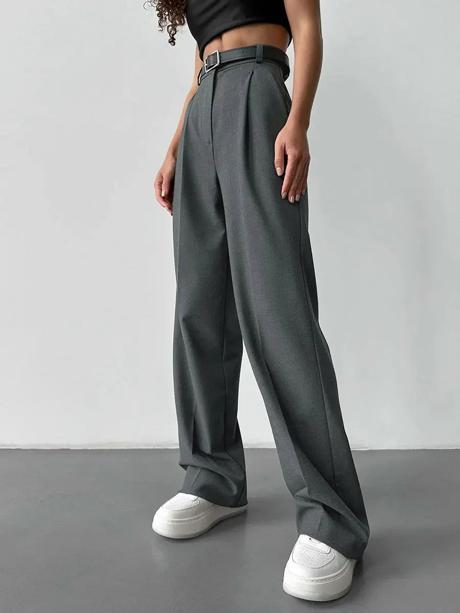 High-Waisted Pleated Dress Pants