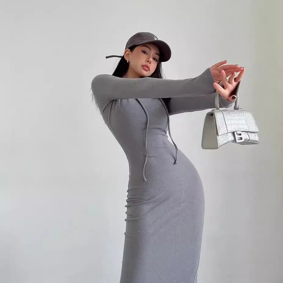 Bodycon Hooded Maxi Dress Vouloir Bodycon Hooded Maxi Dress Vouloir