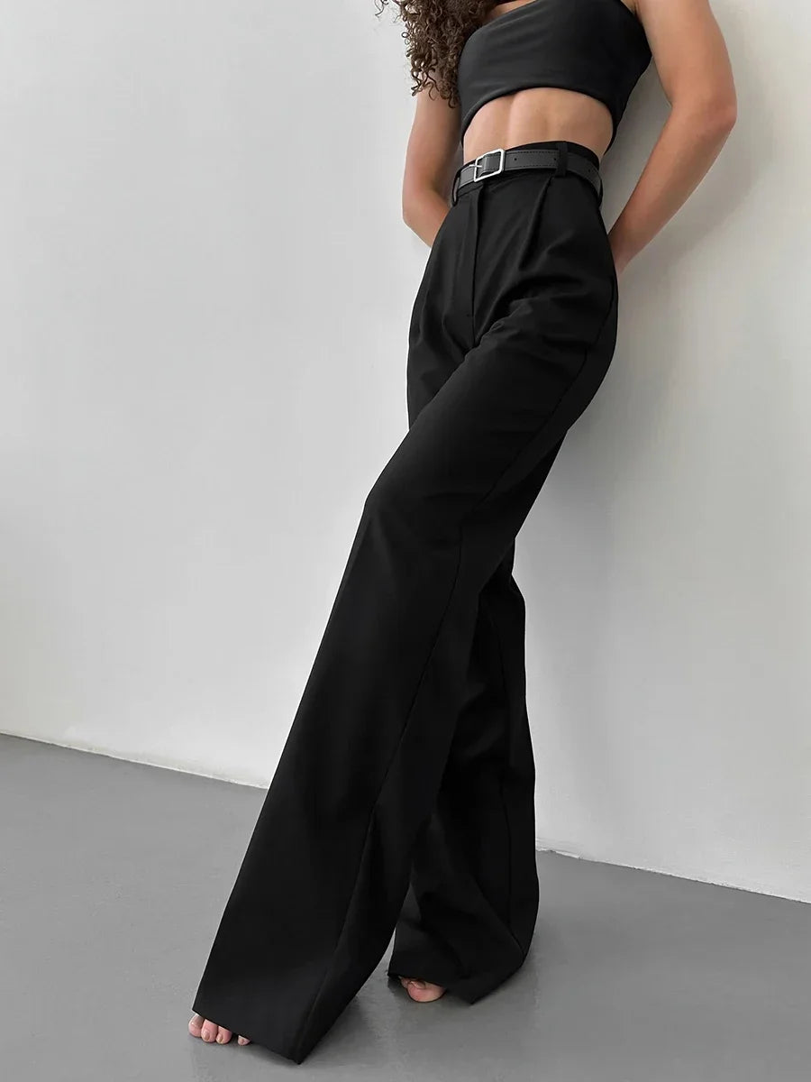 High-Waisted Pleated Dress Pants