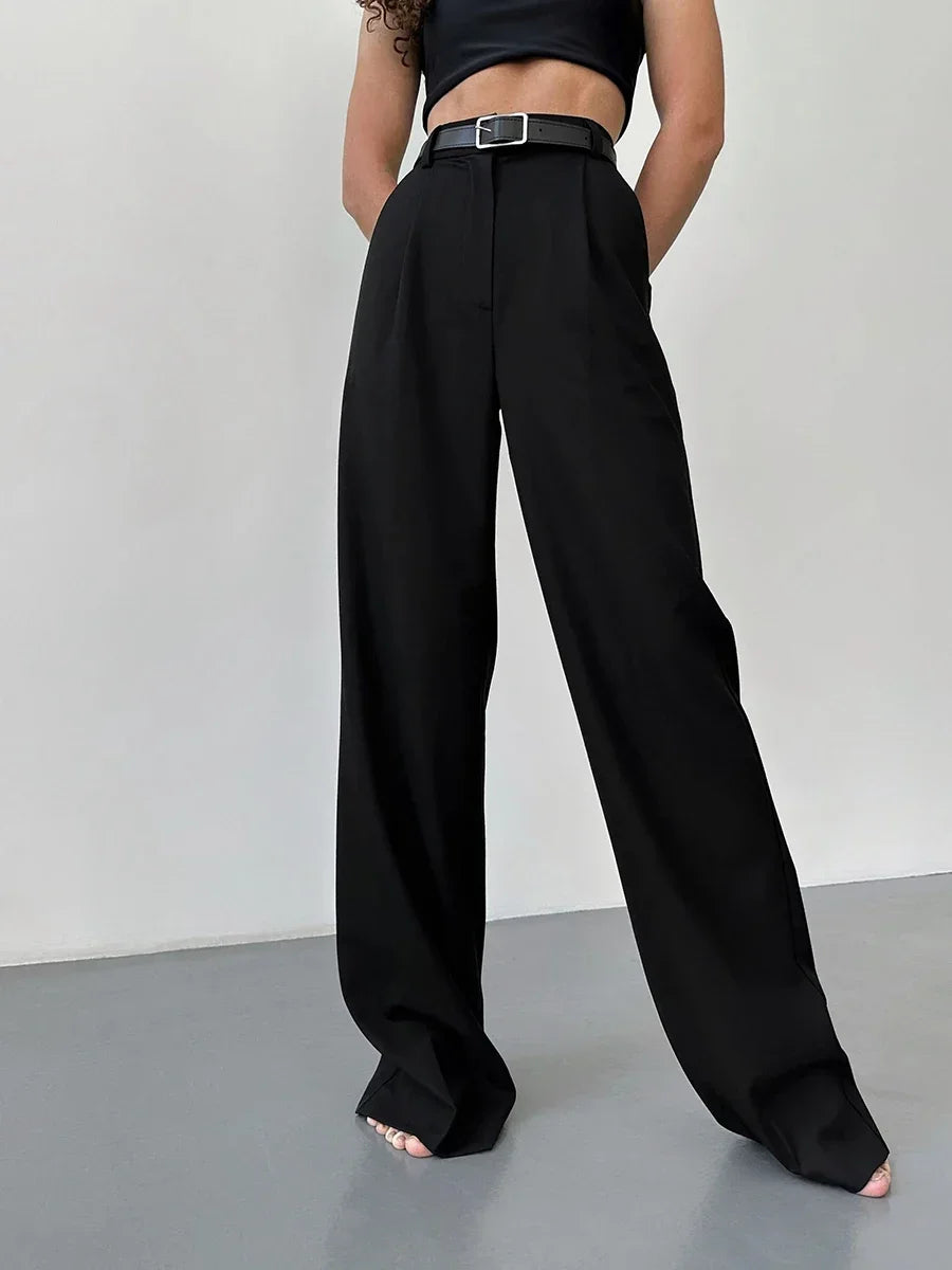 High-Waisted Pleated Dress Pants