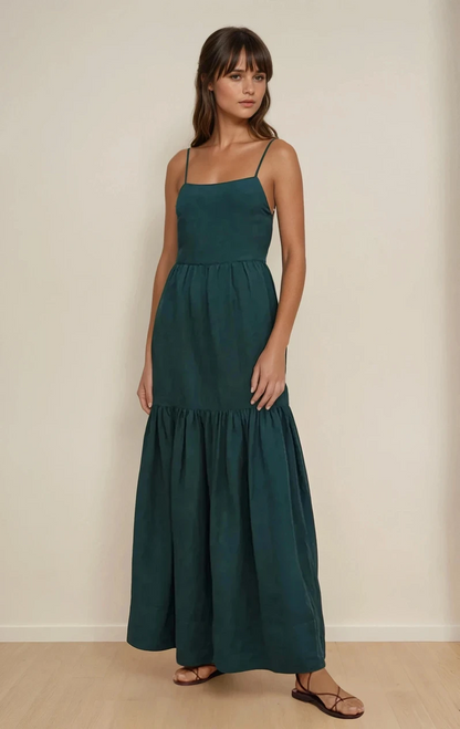 Tiered Backless Maxi Dress