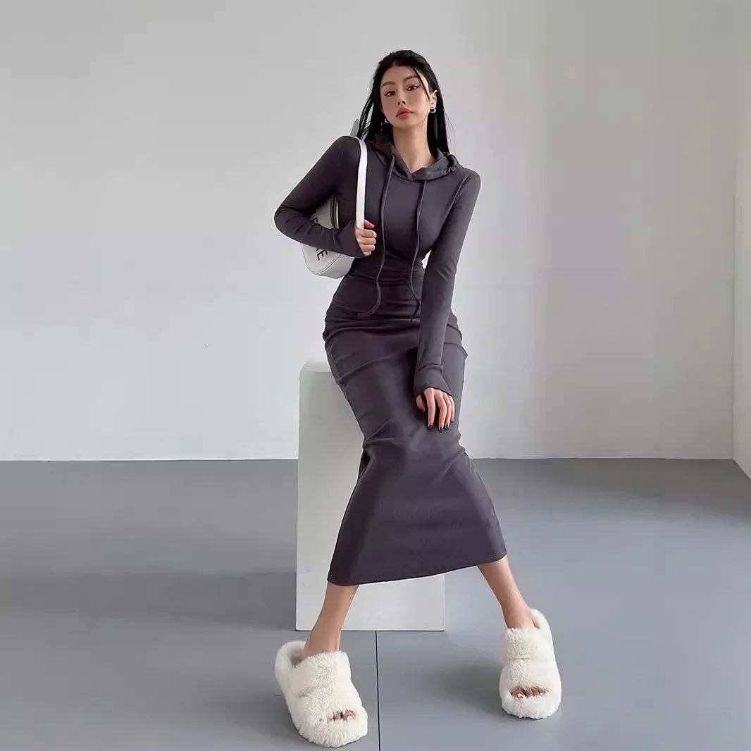 Bodycon Hooded Maxi Dress Vouloir Bodycon Hooded Maxi Dress Vouloir