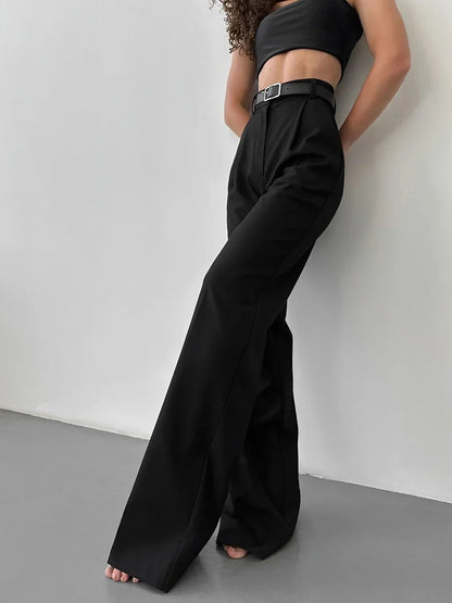 High-Waisted Pleated Dress Pants